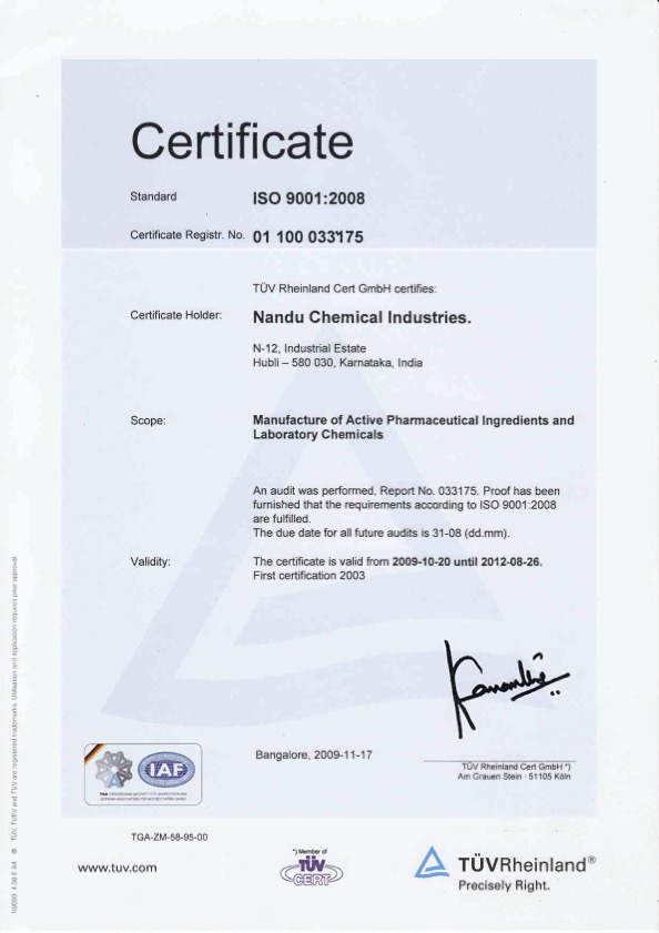 Received ISO 9001 Accreditation from TUV Rheinland, Germany